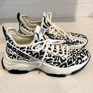Steve Madden sneakers. Size 7.5. Black/white cheetah print